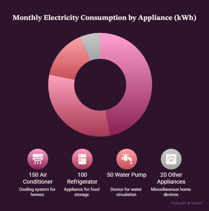 Fesco electricity unit calculator appliance consumption chart